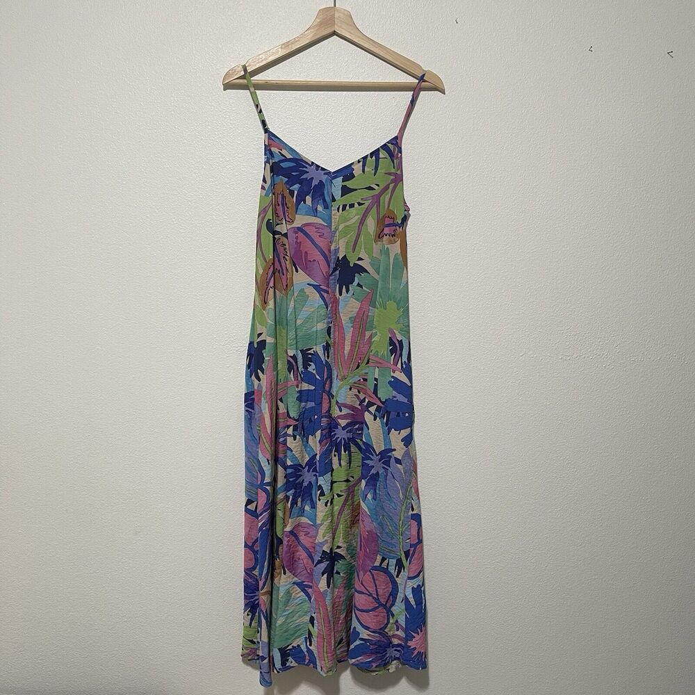 LC Waikiki Dress Women Size 36 Floral Printed Midi A-Line Heart Collar Sundress